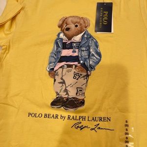 Boys size 8 Ralph Lauren teddy bear t shirt in yellow